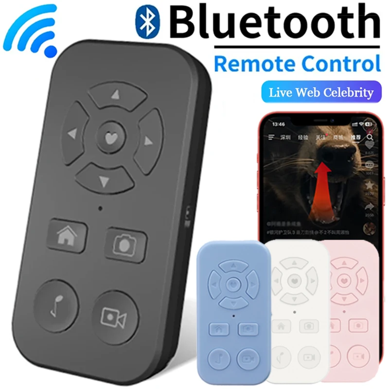 Mini Wireless Bluetooth Remote Control Rechargeable Video Camera Controller for Iphone Xiaomi Samsung Huawei Android SmartPhone