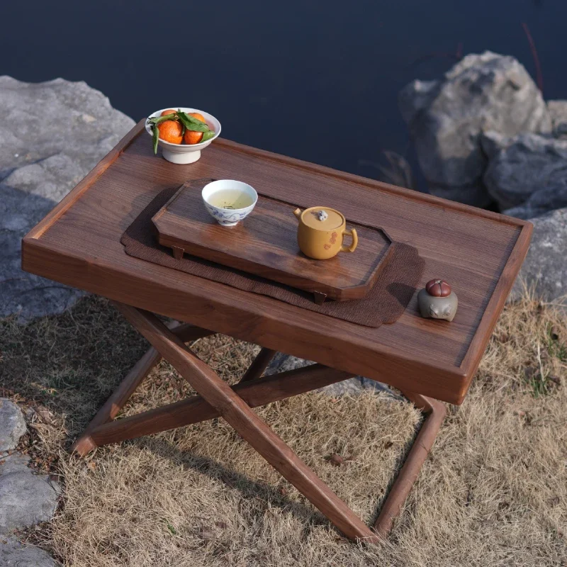 

Empty Field Folding Table North American Black Walnut Solid Wood Float Window