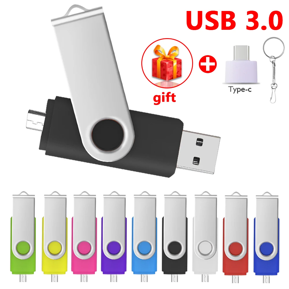 

Type-C 3 in 1 OTG USB Flash Drive USB 3.0 Type C & Micro otg USB Pen Drive 64GB 128GB 256GB 512GB Pendrive Cle Usb Memory Stick