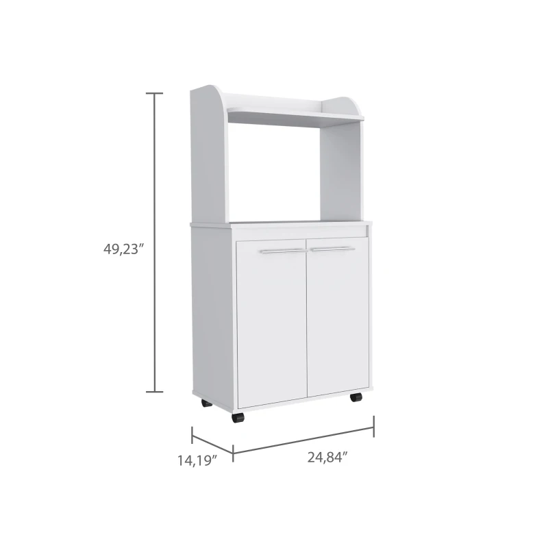 

Rockford Kitchen Cart, Open Shelf, Double Door Cabinet, Two Interior Shelves