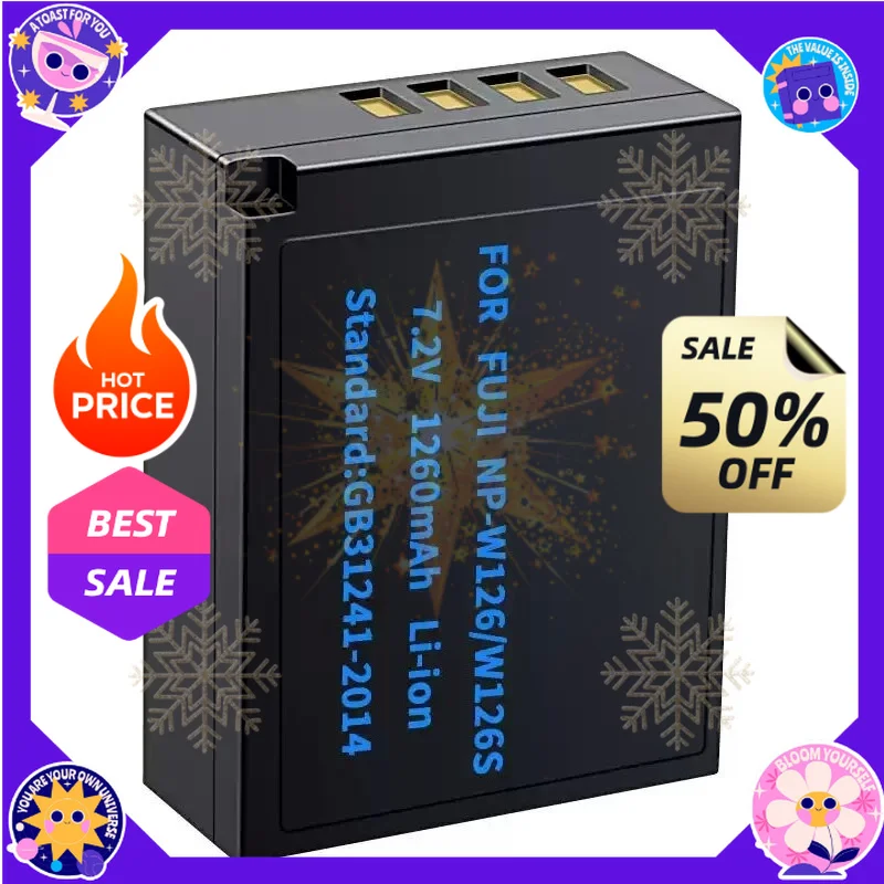 SWZY 7.2V 1260mAh NP-W126S for Fujifilm HS33EXR HS50EXR X-A3 X-M5 Camera + Charger