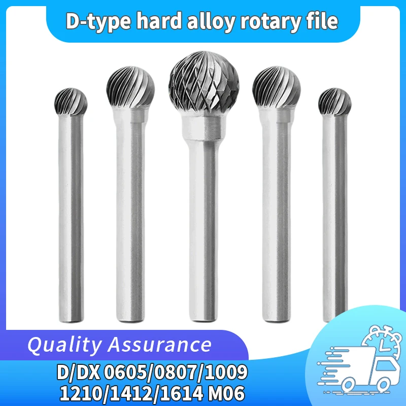 

1PCS D0605M06M06 DX1210M06/1614M06 Durable Carbide Rotary File Tungsten Steel Grinding Head Milling Cutter Ball Type D Type Tool