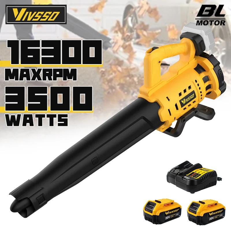 

VIVSSO Brushless Electric Turbo Blower Jet Fan 400M/S Handheld Leaf Dust Blowing Tool For Dewalt 20V Battery Pins