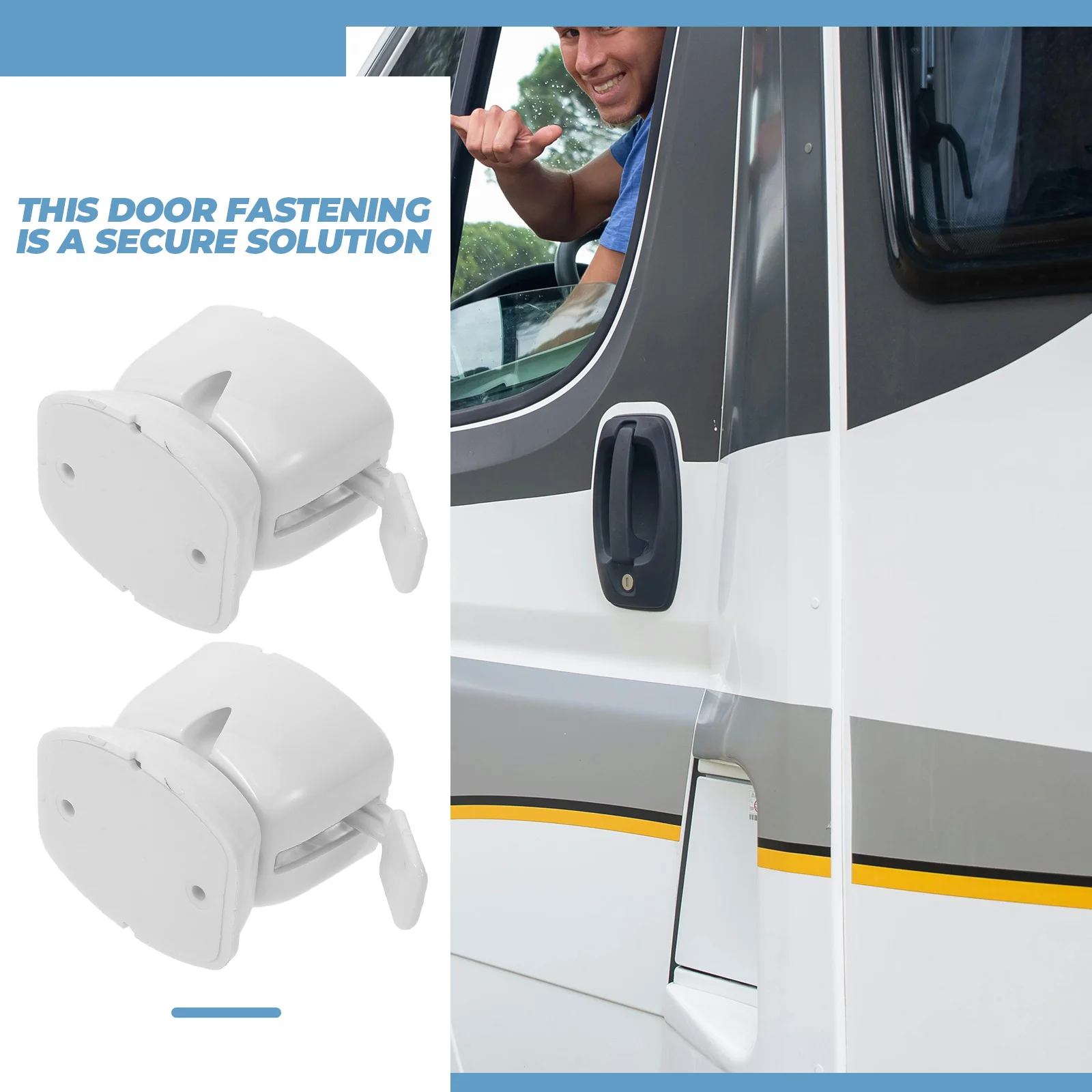 

2Pcs Door Catch Security Fixed Hook Plastic Rv Door Holder Replacement Entry Trailer Latch Camper Accessories Fixed Hook