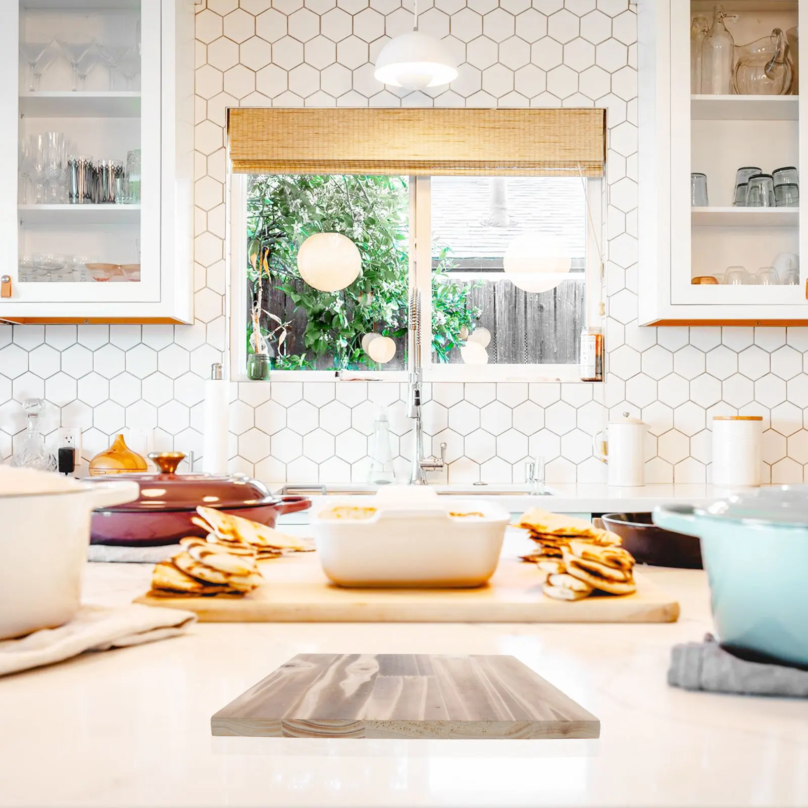 

Wooden Square Insulation Mat Thickened Pot Tray Heat Resistant Table Mat Holder Kitchen Protective Placemat Casserole Pad