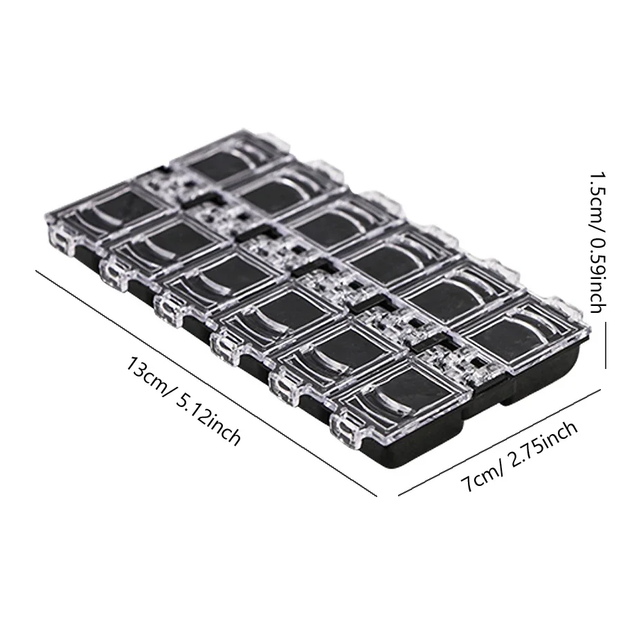 12 Grids Nail Art Accessories Storage Box, Jewelry Organizer, Dry Flower Case, Rhinestones Container, Manicure Tool Box