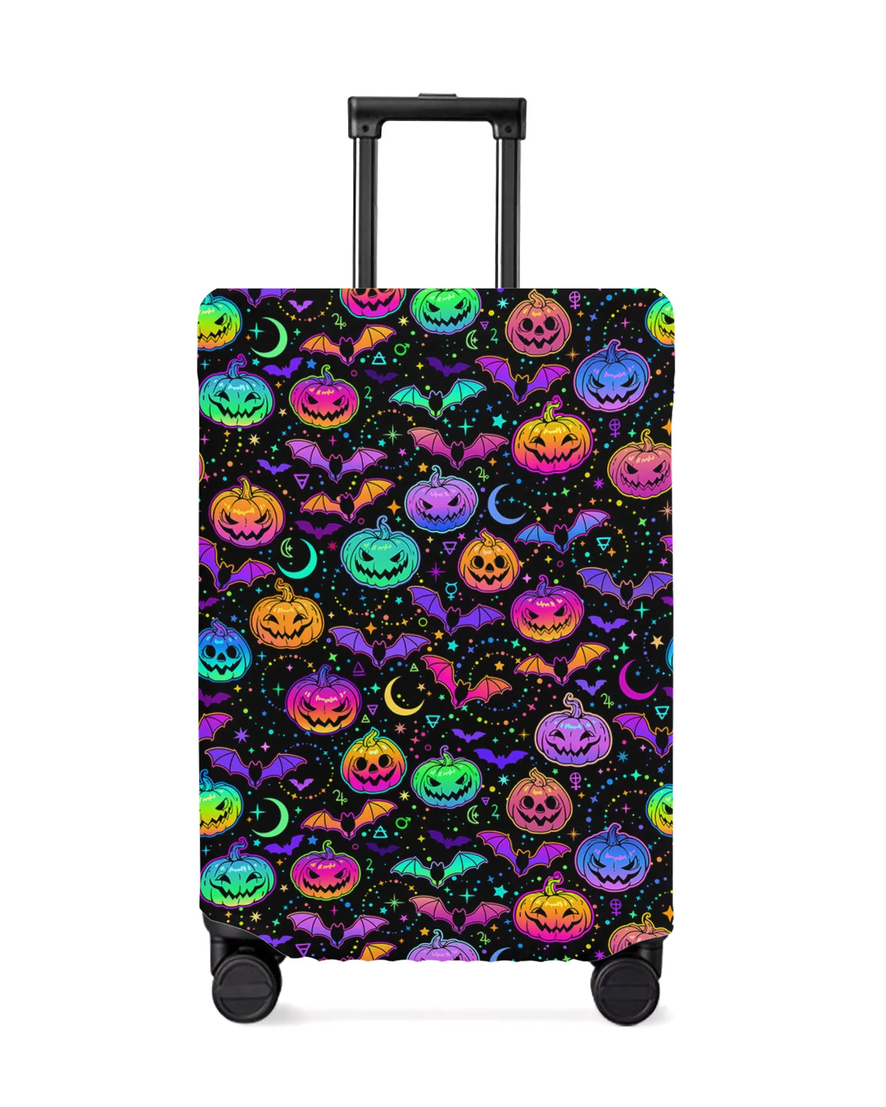 Rainbow Pumpkin Bat Travel Luggage Cover Elastic Baggage Cover For 18-32 Inch Suitcase Case Dust Cover Travel Accessories