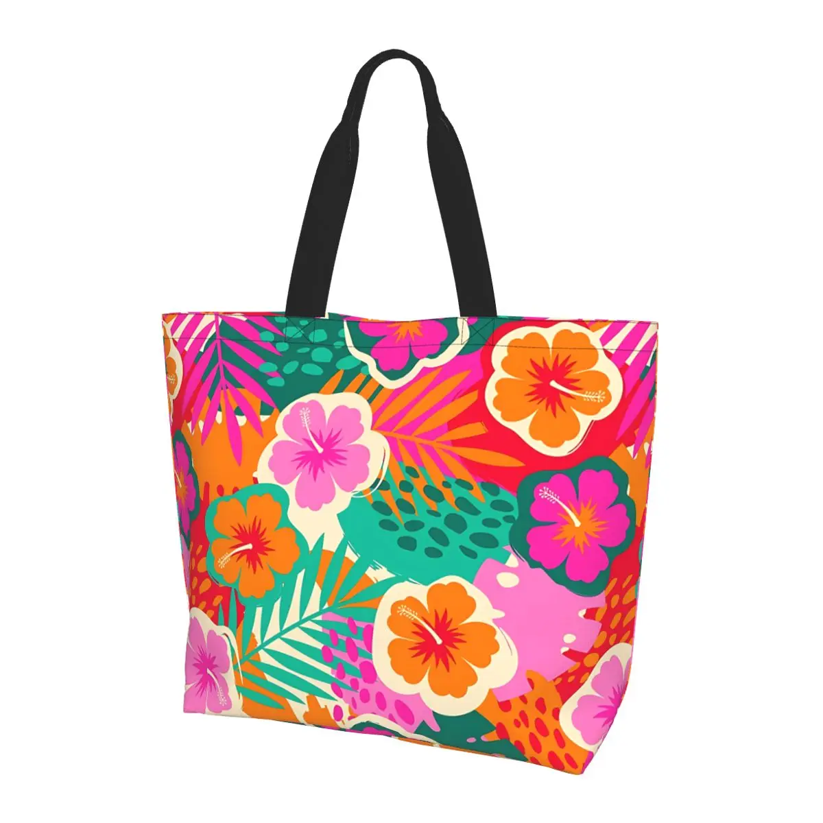 

Hawaii Colorful Flower And Leaf Fashion Women Tote Bag Large Capacity Ladies Tote Handbags for daily travel shopping work