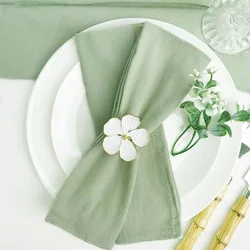 20pcs Cotton Cloth Napkins 30x45cm Sage Green Fabric Serviette Kitchen Tea Table Towels for Home Wedding Decoration Christmas