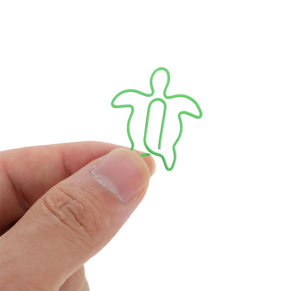 120pcs Sea Turtle Paperclips Decorative Metal Animal Shaped Paper Clamps Office School Desk for File Document Organizing