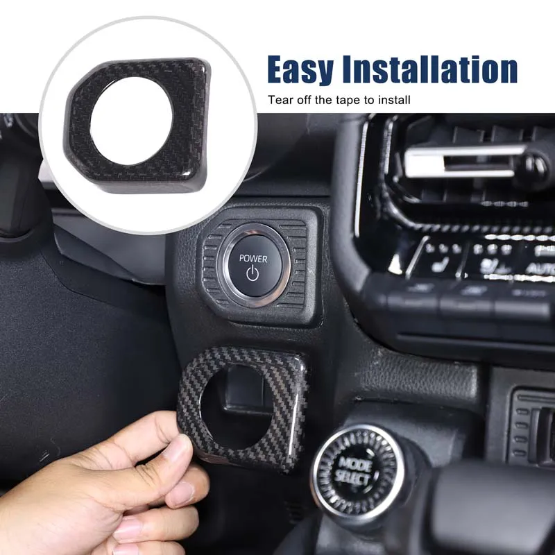 

For Toyota Prado Land Cruiser 2024+ one-click start button stickers Car firing coil decoration accessories Real carbon fiber
