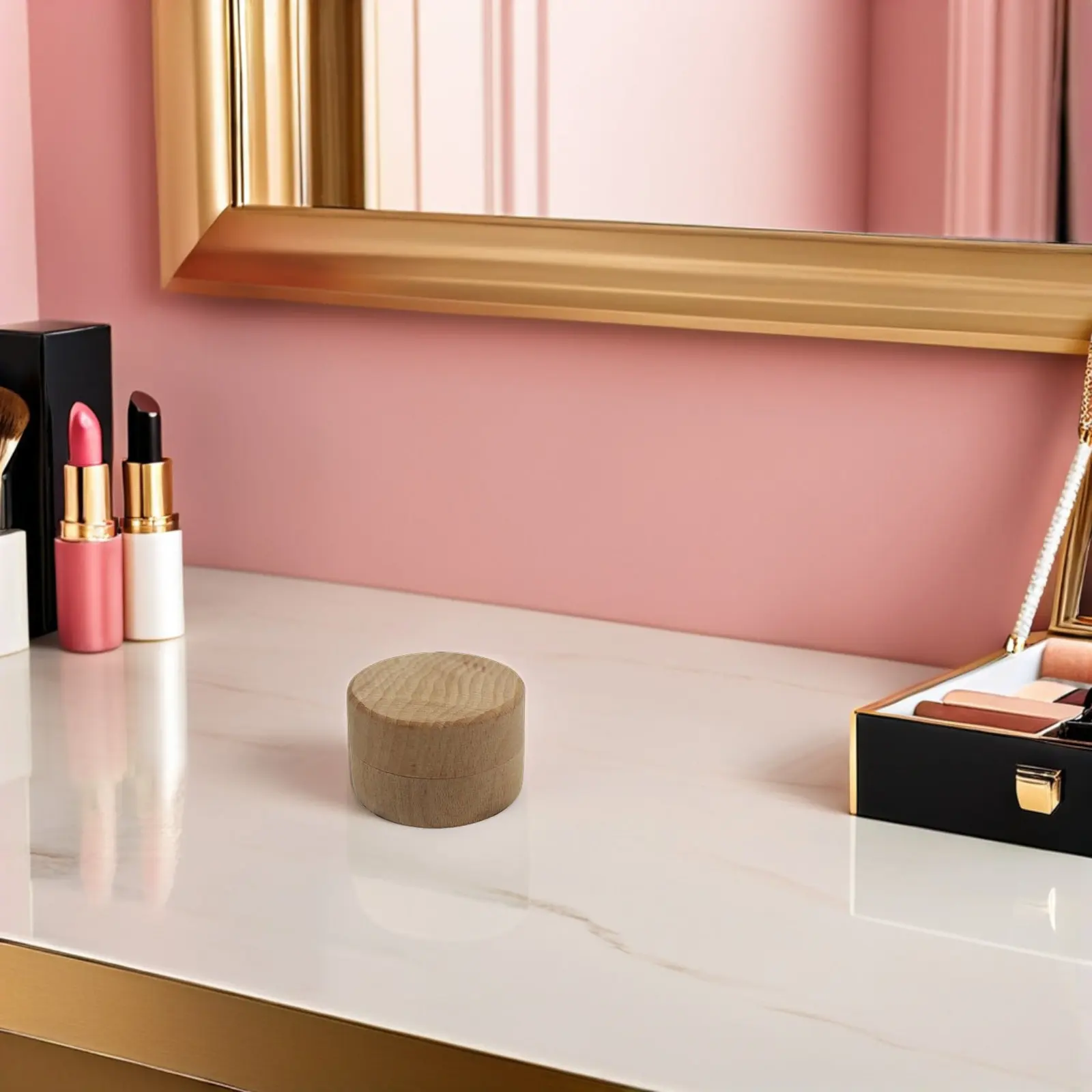 3Pcs Natural Wood Ring Box Round Jewelry Storage Container Lid Engagement Proposal Gift Ring Box Round Shaped Boxes