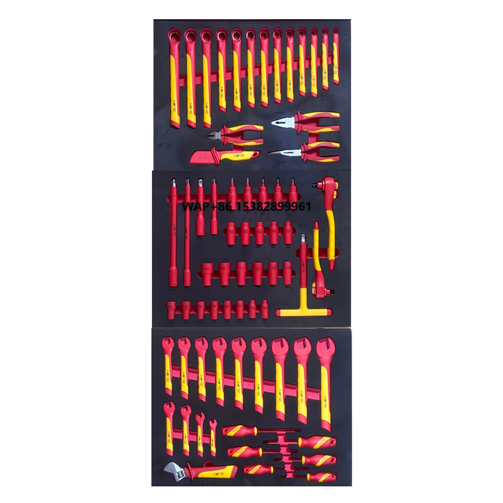

68pcs Auto Repair Tools VDE Insulated Sleeve 1000V Ratchet Wrench Wrench Toolbox Set