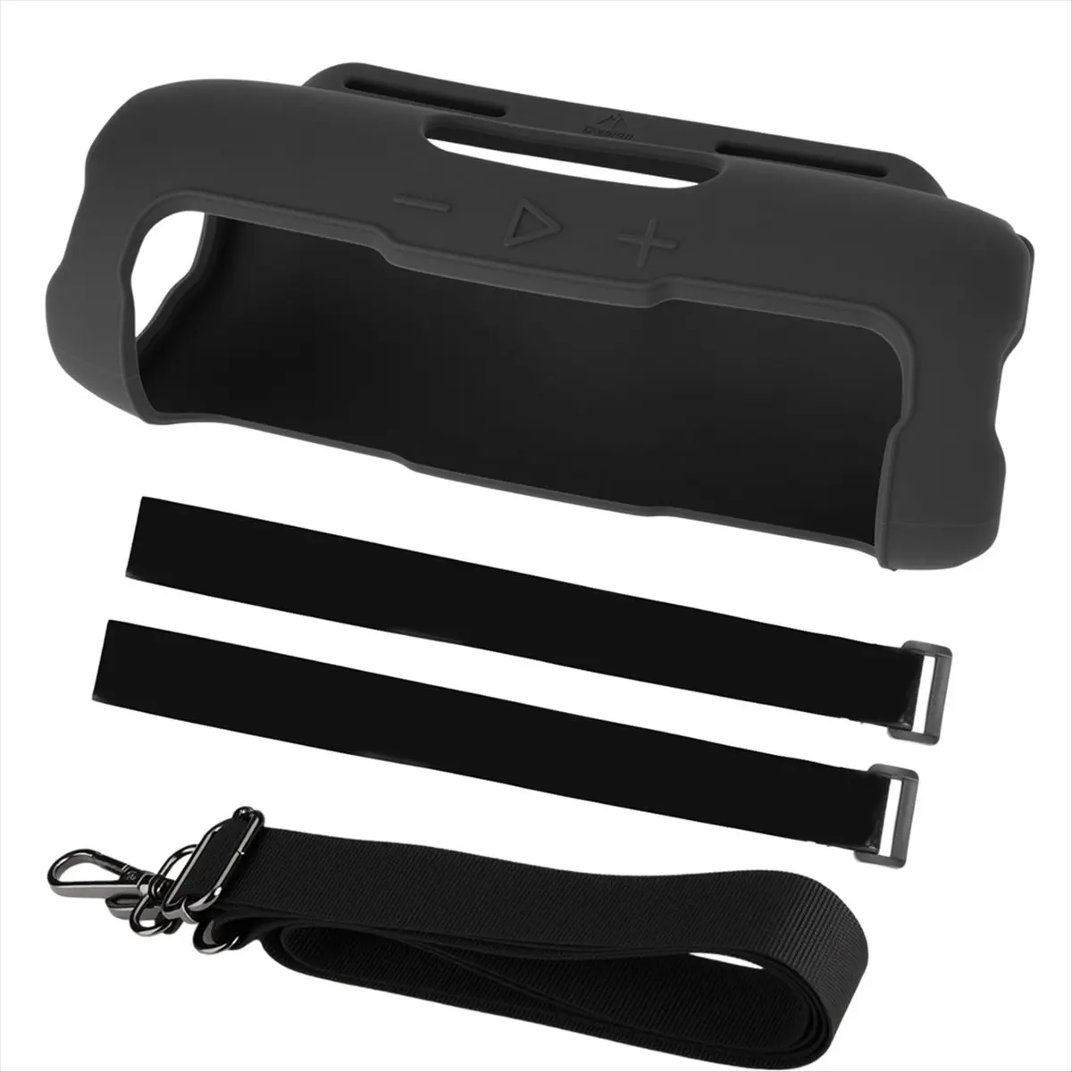 A10I  Portable Travel Carrying Case with Shoulder Strap and Bike Rod Fixing Strap Silicone Case for Flip 7 Speaker Black