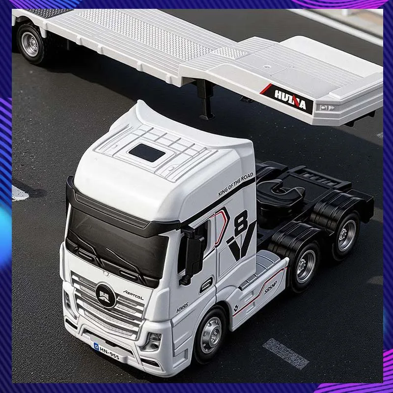 NO.9900 RC Car 1:64 RC Truck Mini Flatbed Tractor Truck 12-CH With Light High/Low Speed Steering Gear Desktop Modle Toy Men Gift