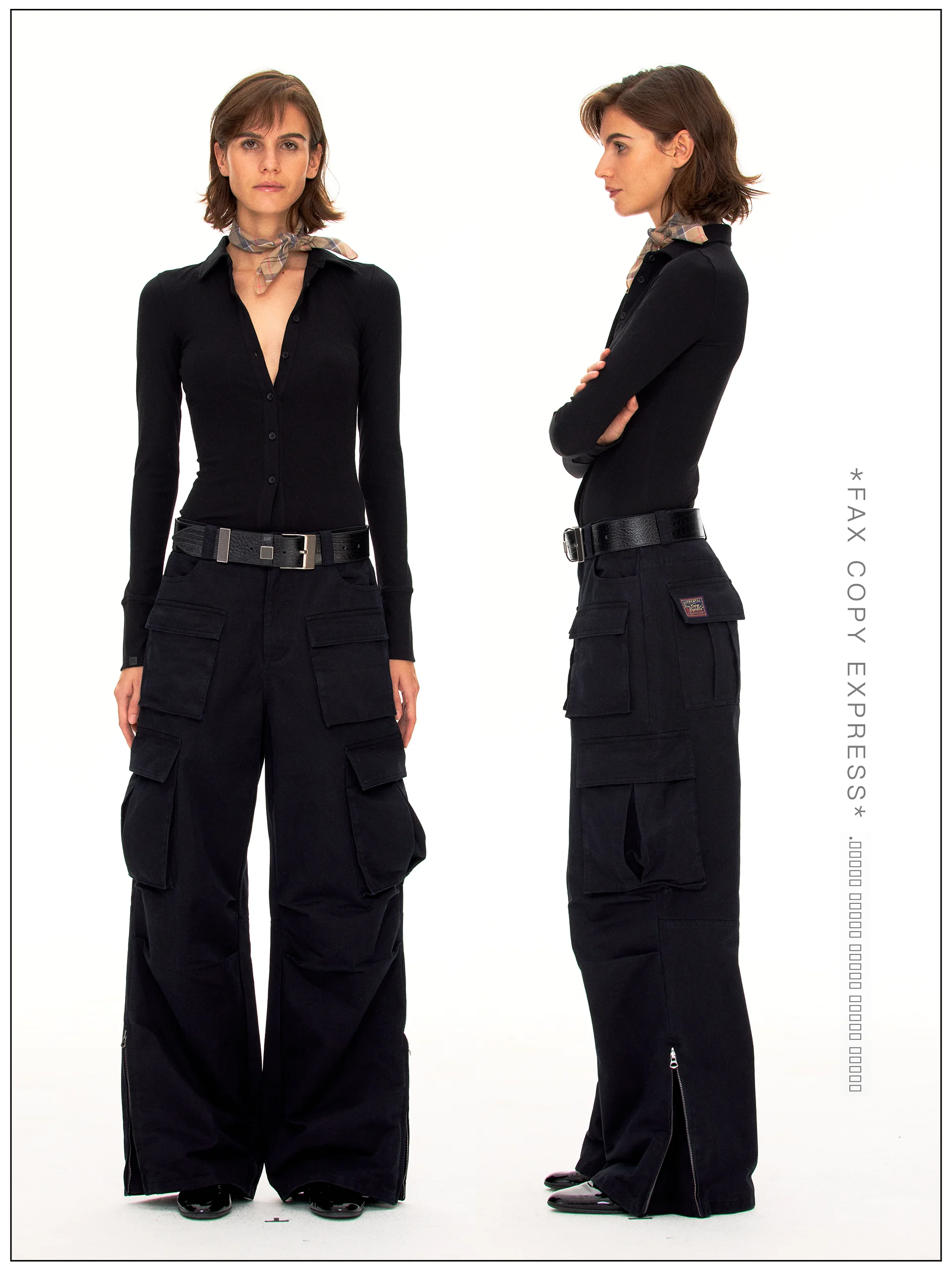 

Повседневные женские брюки-карго из хлопка, прямые, на резинке, зима 2025