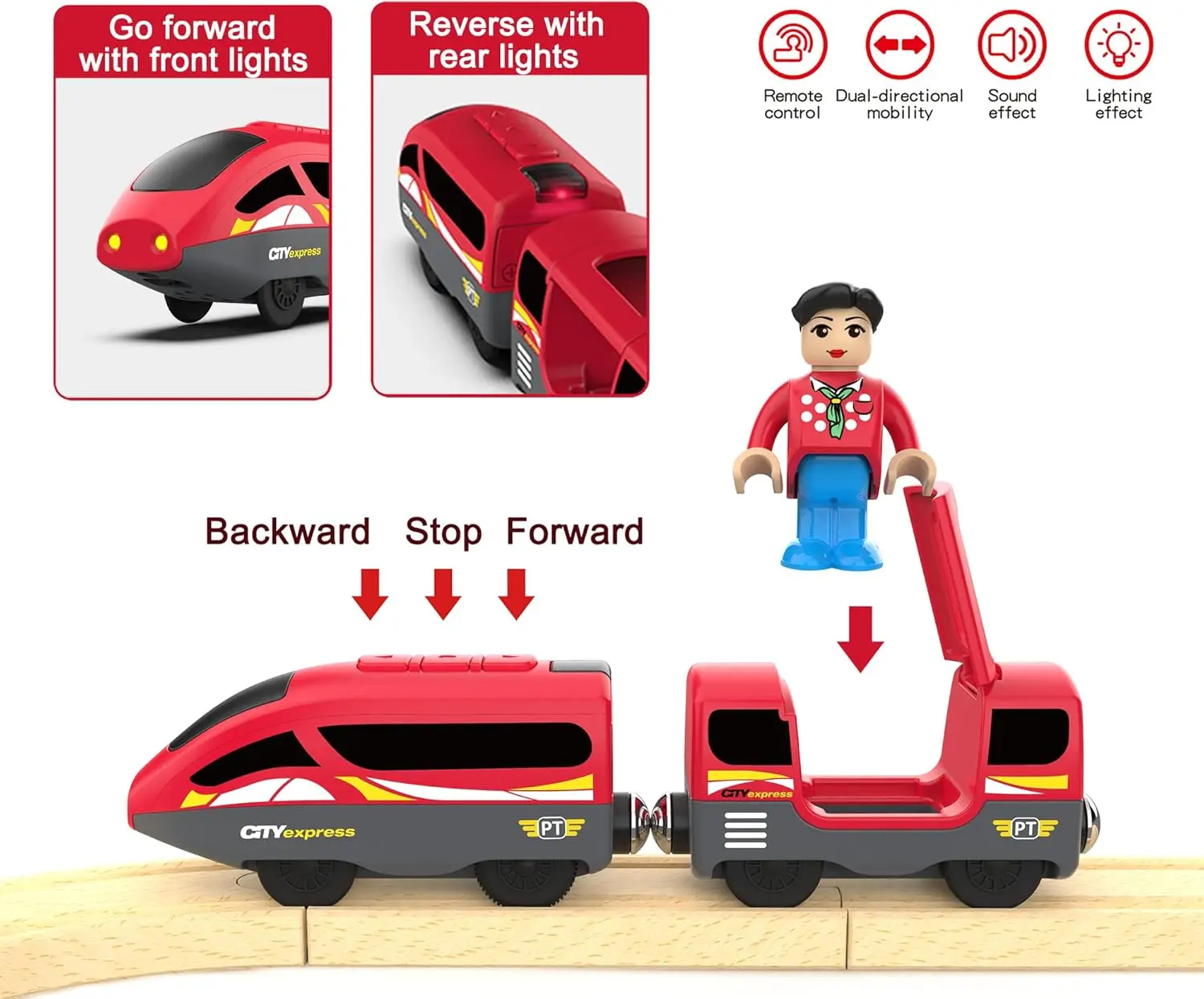 Train Track Accessories Remote Control Train, Battery Operated Locomotive Train Toy for Toddlers Train Set, Powerful Engine