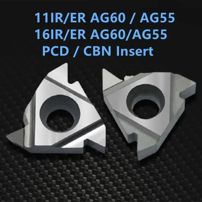 11ER AG60 Thread Insert IR/ER PCD CBN CNC Lathe Thread Turning Tool 11IR ER AG55 11ER AG60 16IR AG55 16ER AG55 16ER AG60