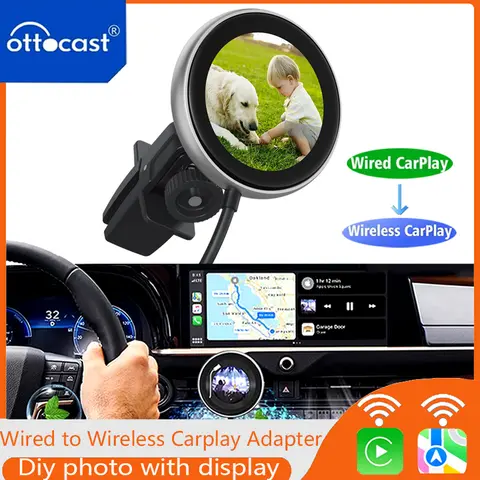오토캐스트 카플레이 클립 무선 카플레이 어댑터, 자동차 아로마 테라피, 빠른 연결, 지연 없음, DIY 사진 디스플레이, 유선 카플레이