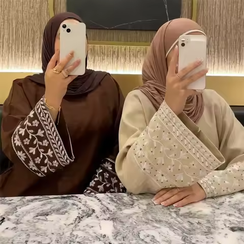 Dubai Abaya Fancy Embroidery Loose Muslim Dress Women Islamic Clothing Modest Hijab Robe Turk Evening Party Ramadan Kaftan Dress