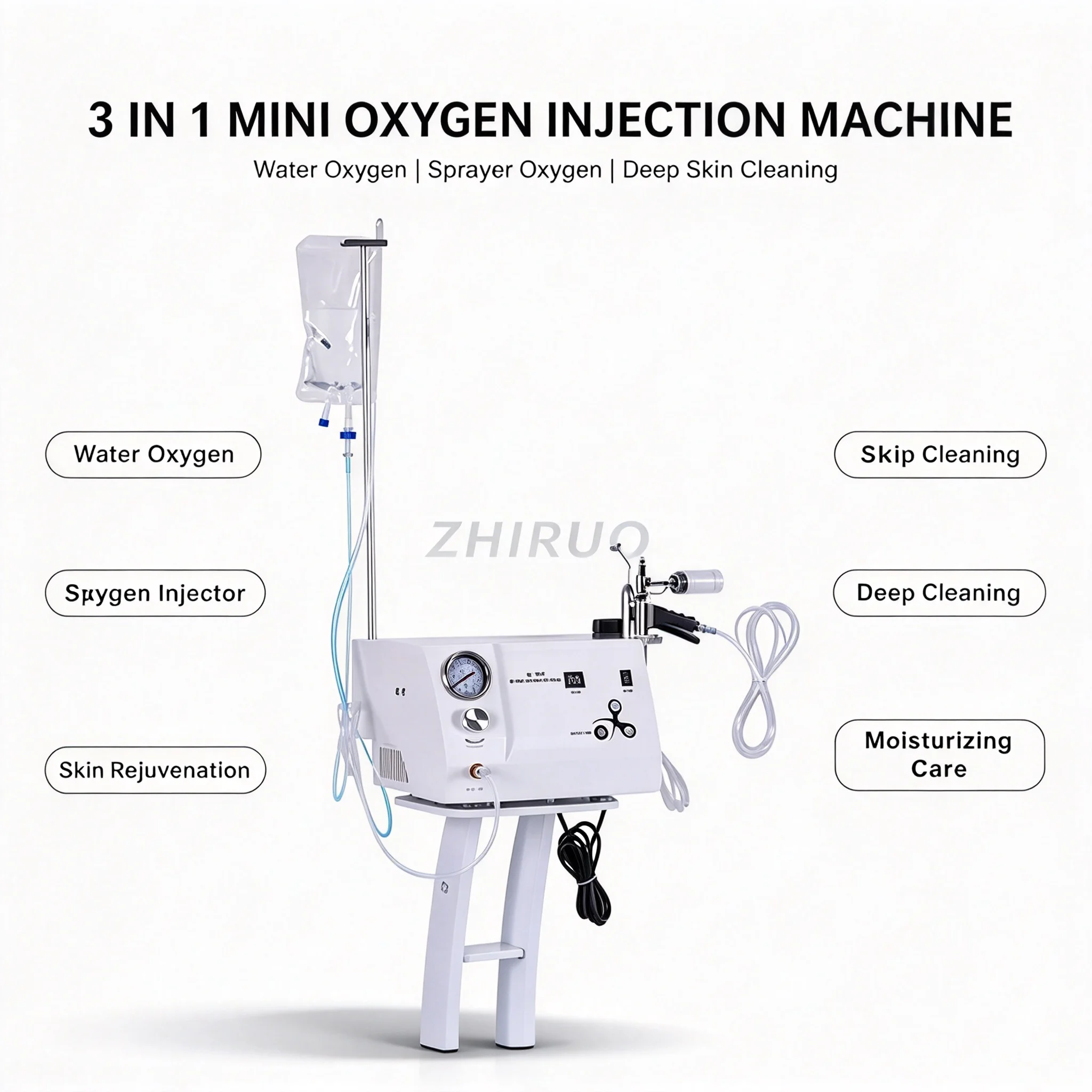Portable 3 In1High Pressure Oxygen Jet Peel Hydro Machine Aqua Jet Peel Facial Cleaning Machine for Beauty Machine