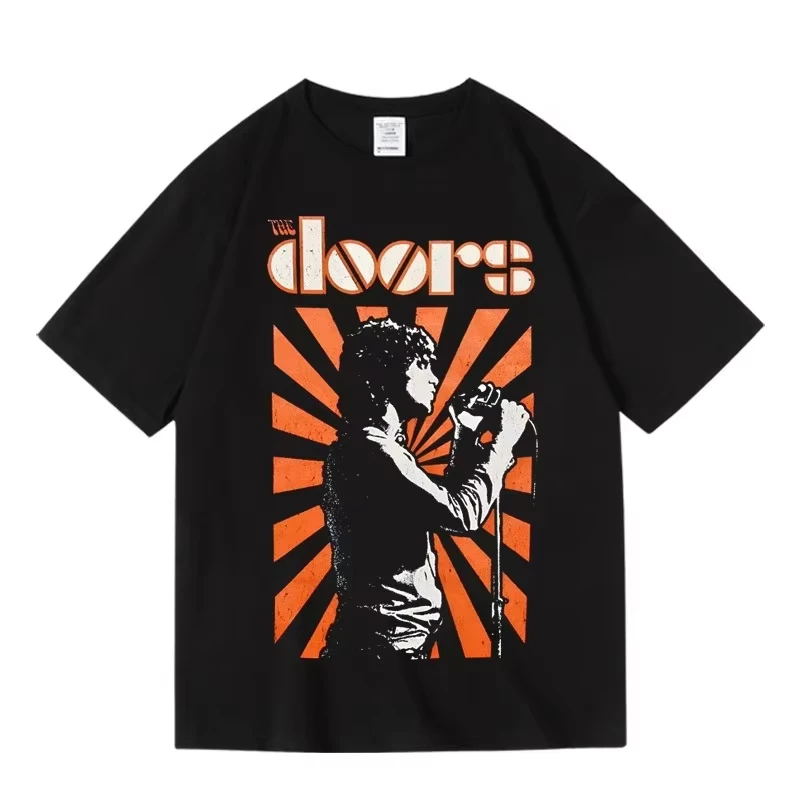 

2025 European and American Rock Band The Doors Rock Band Round Neck Sleeve Short Sleeve Summer Cotton Ins Y2k Hot Sell New Brand