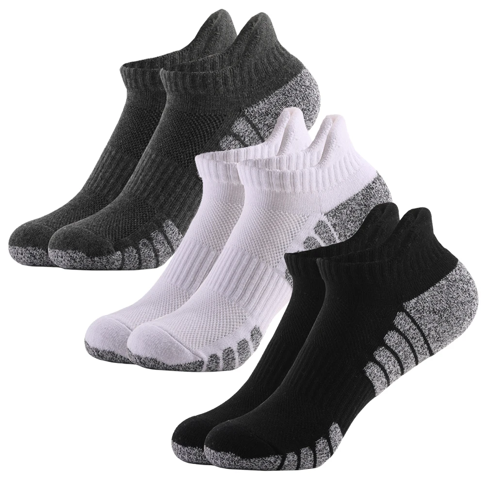 

3 Pairs Thick towel bottom Socks Sports Socks Men Running Cotton Male Mid Tube Socks Sweat Absorbing Women Calcetines