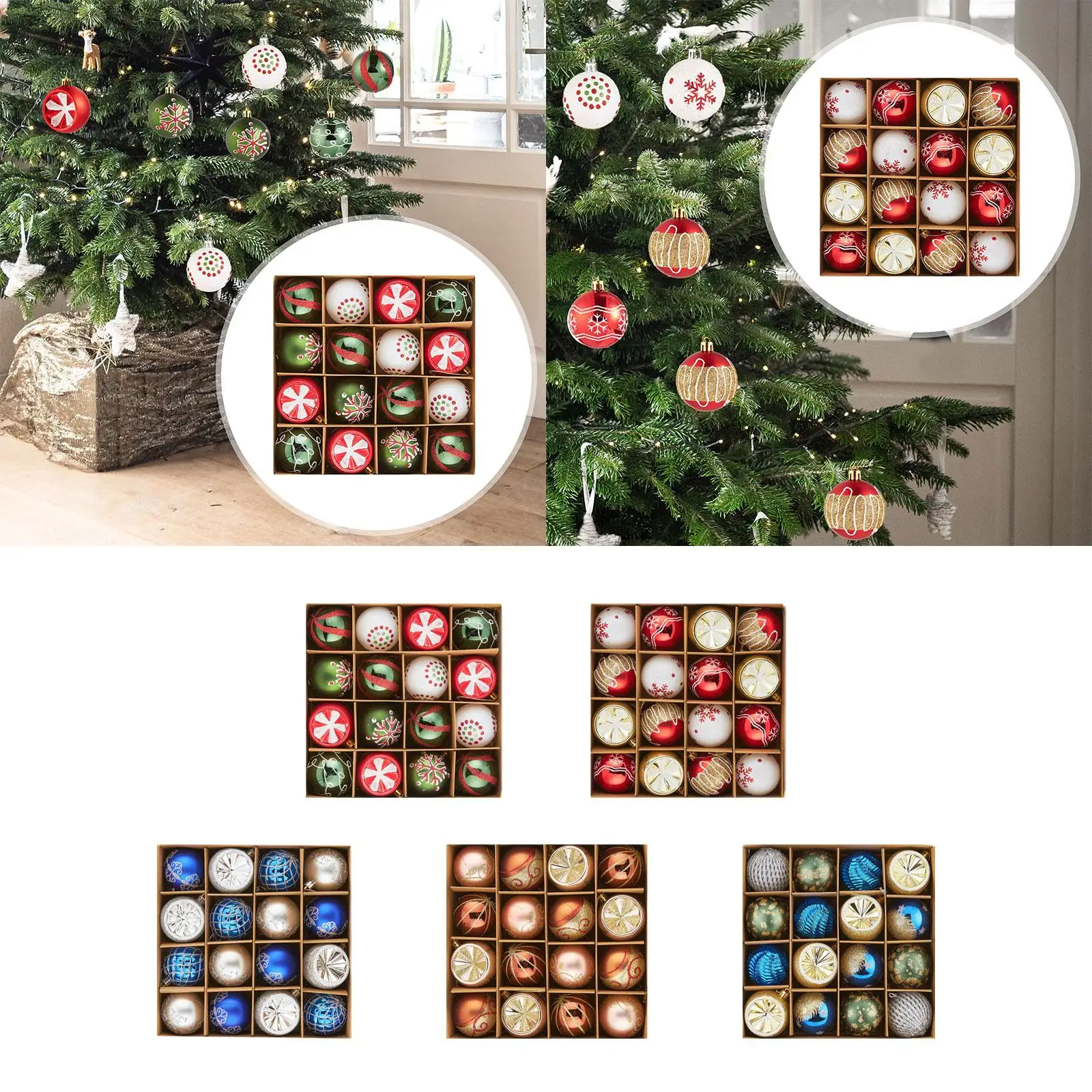 16 stuks kerstballen ornamenten kerstboom hangende ballen kerstbal set 6 cm