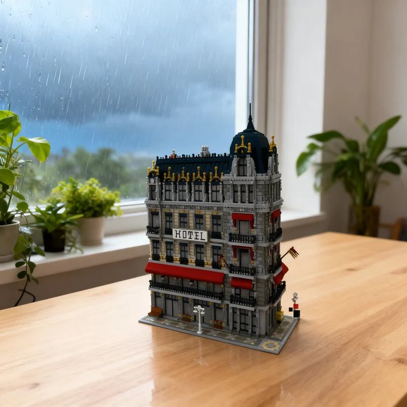 10126pcs MOC Custom Modular Streetscape Cafe Hotel Modular Streetscape Model Toy Building Blocks Architecture Christmas Gifts