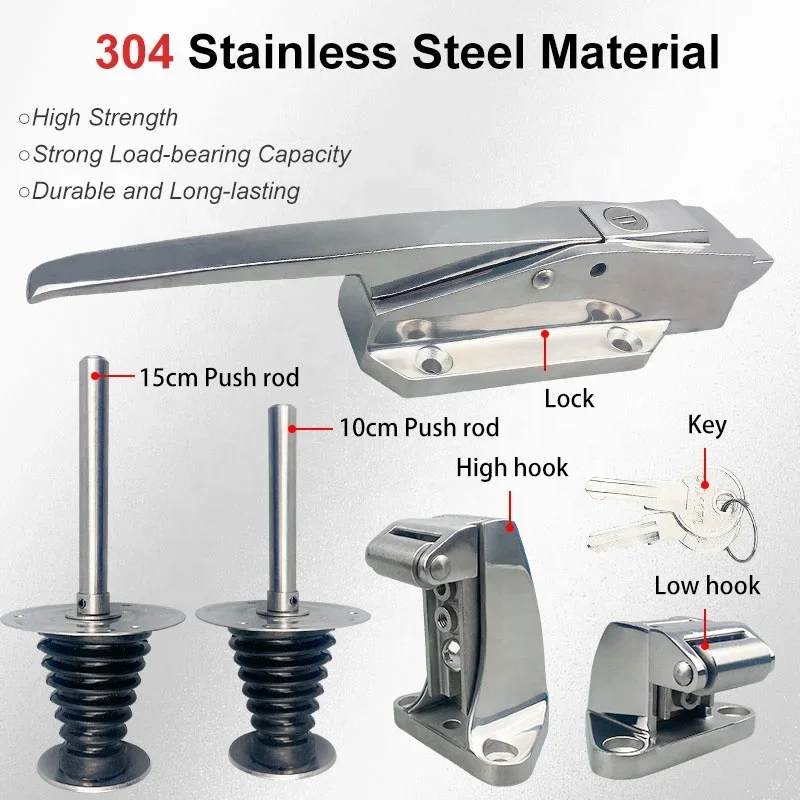 Industrial Durable 304 Stainless Steel Cold Room Storage Door Lock Handle Latch for Freezer 1178 Size