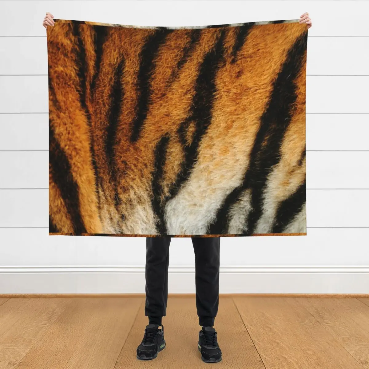 

New Tiger skin | Black Orange Tiger Textured | black wave fur Throw Blanket Hairy cosplay anime Luxury Blankets
