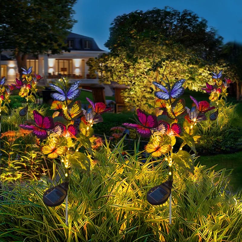 

Садовые ландшафтные светильники на солнечных батареях, светодиодные лампы-бабочки для газона, для летнего кемпинга, свадеб, Дня святого Валентина, наружного декора