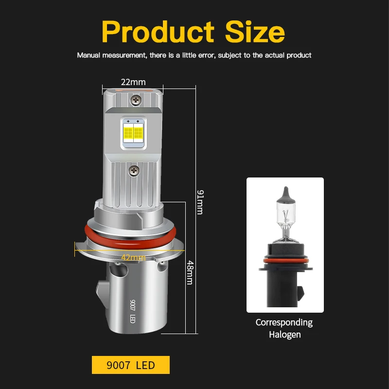 2 قطعة LED سيارة المصابيح الأمامية لفورد اسكورت 1997-2003 9007 HB5 مصباح للسيارات 6000 كيلو 30000LM 12 فولت 40 واط اكسسوارات سيارة الأبيض مصباح ليد #2