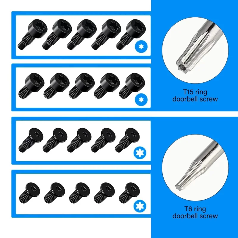 Obeng Cincin T6 T15 & Kit Kabel Oranye Cocok untuk Video Doorbell 2 3 Pro