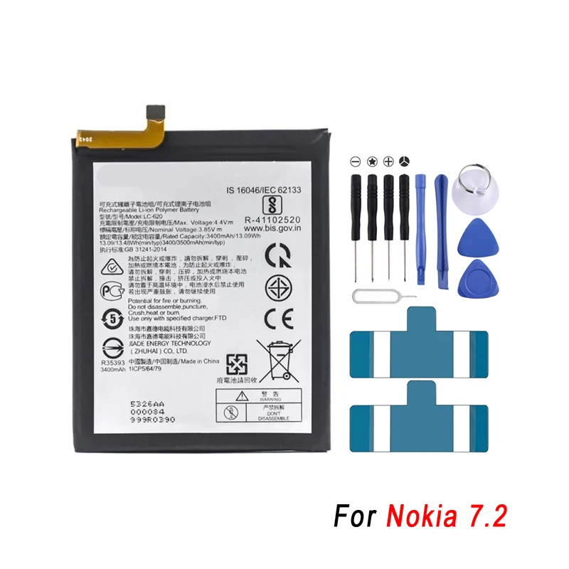 LC-620 3400mAh For Nokia 7.2 Phone Li-Polymer Rechargeable Battery Replacement