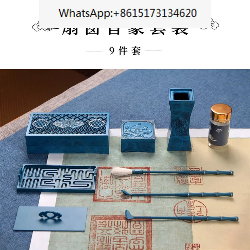 Pure copper incense road suit incense tools seal cutting tools fan window large aloe powder mold sandalwood incense stove