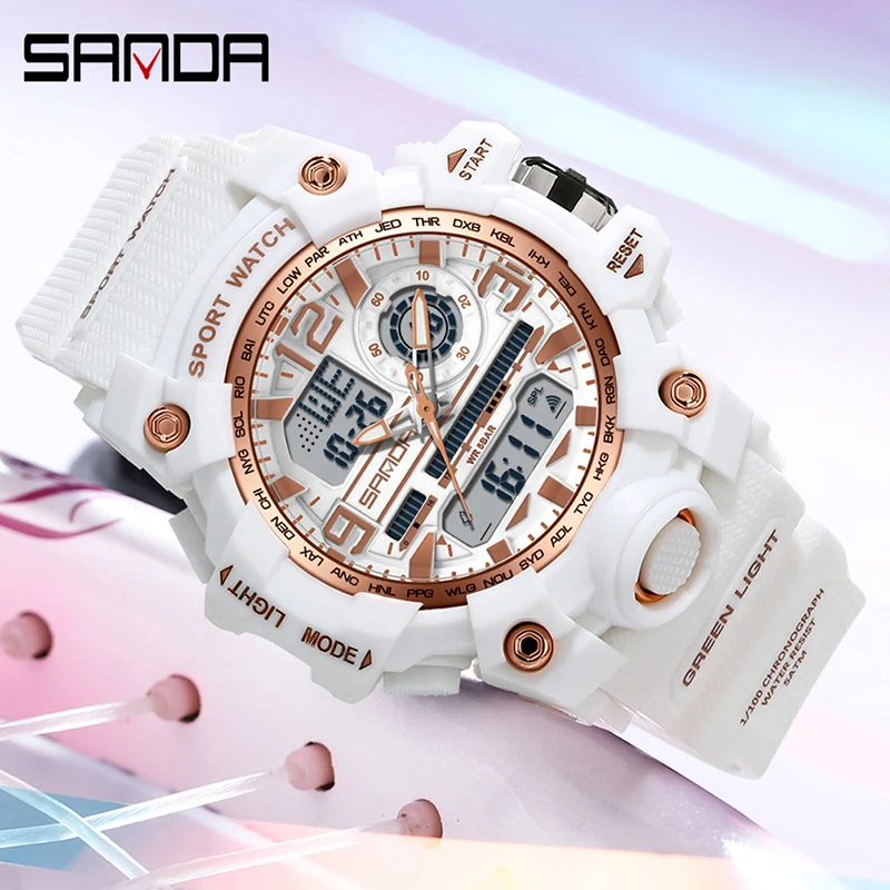 

SANDA G Style New Watches Waterproof Sports Military Quartz Watch Women Digital Chronograph Lady Wristwatch Clock Relojes señora