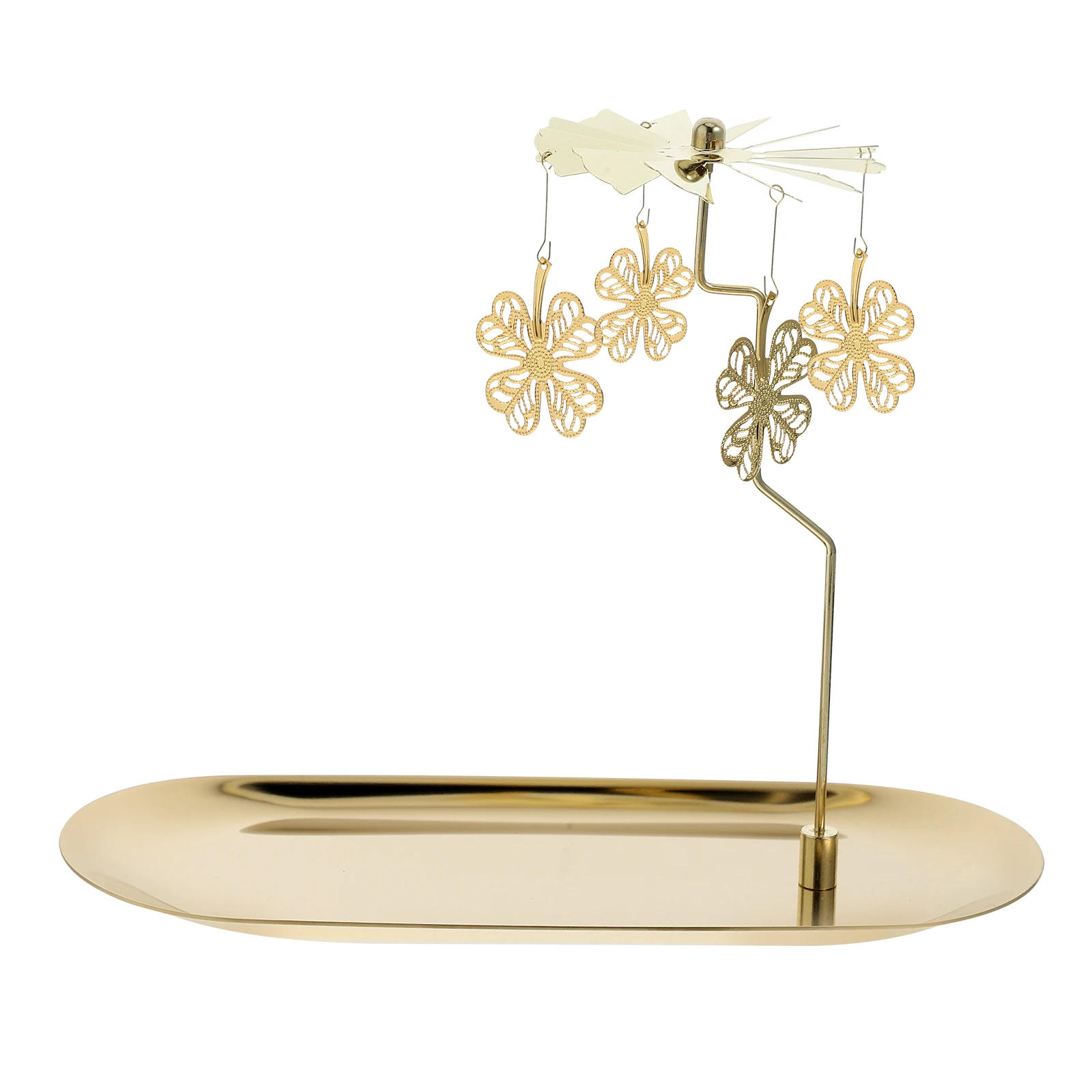

Rotating Candlestick Holder Dining Room Table Decor Desktop Centerpiece Golden Centerpieces for Holders