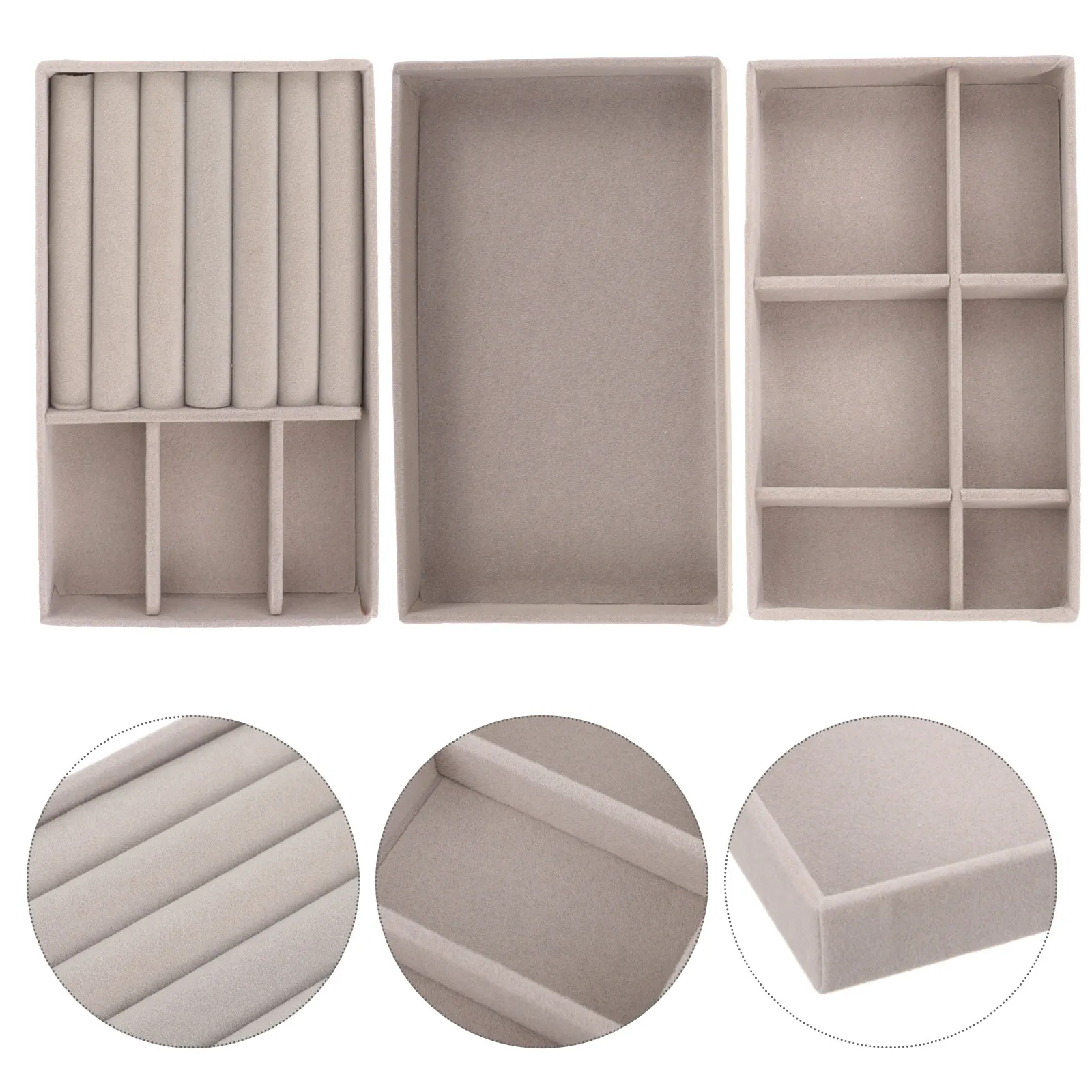 

3 Pcs Organizers Jewelry Holder Tray Storage Trays for Drawers Ring Vanity Desk Rings
