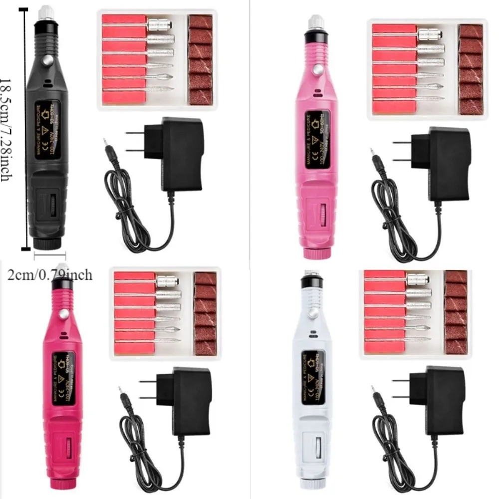 Portable Electric Nail Drill Machine Electric Adjustable Nail Polishing Tools Quiet Operation Pedicure Drill Set Pedicure