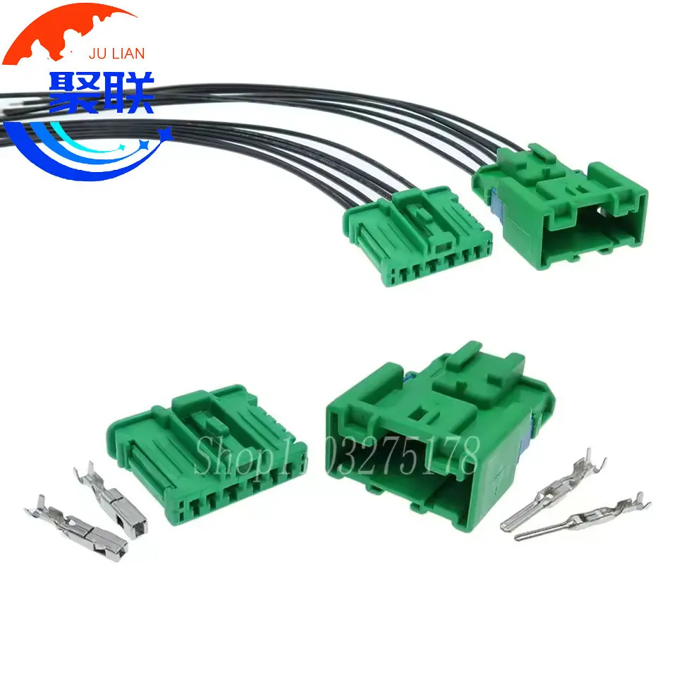 1Set 6Pin 98825-1065 98821-1065 Car Blower Motor Heater Fan Resistor Wire Socket for Citroen Peugeot Tail Light Rear Lamps