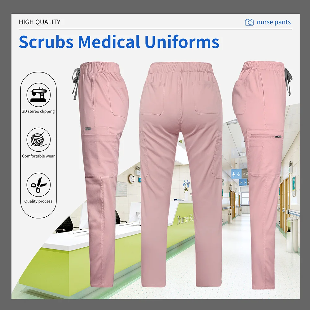 Dental Hospital Doctor Working Trousers Scrubs Bottoms Medical Clothes Scrubs Nursing Pants Elastic Surgical Medical Accessories