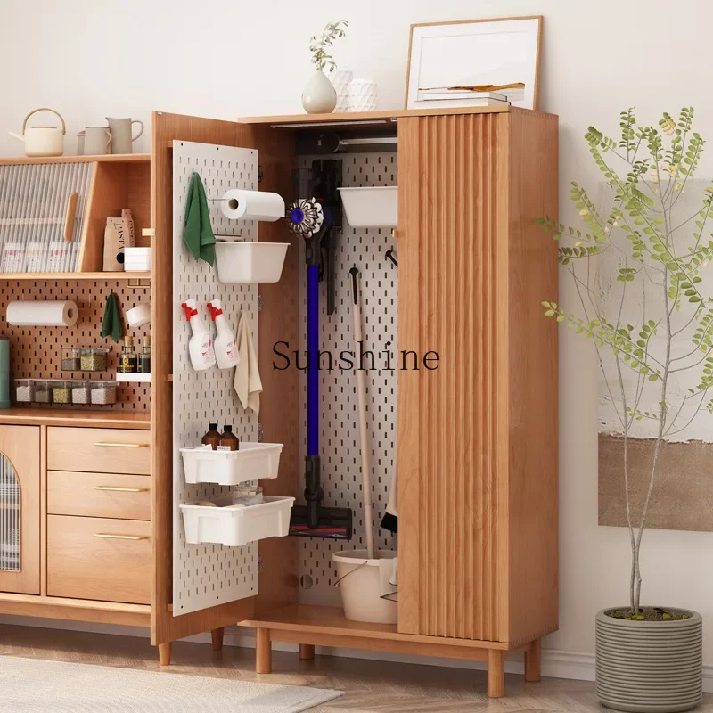 

Solid wood cave board Power track Housekeeping Cleaning tool storage cabinet Homestay