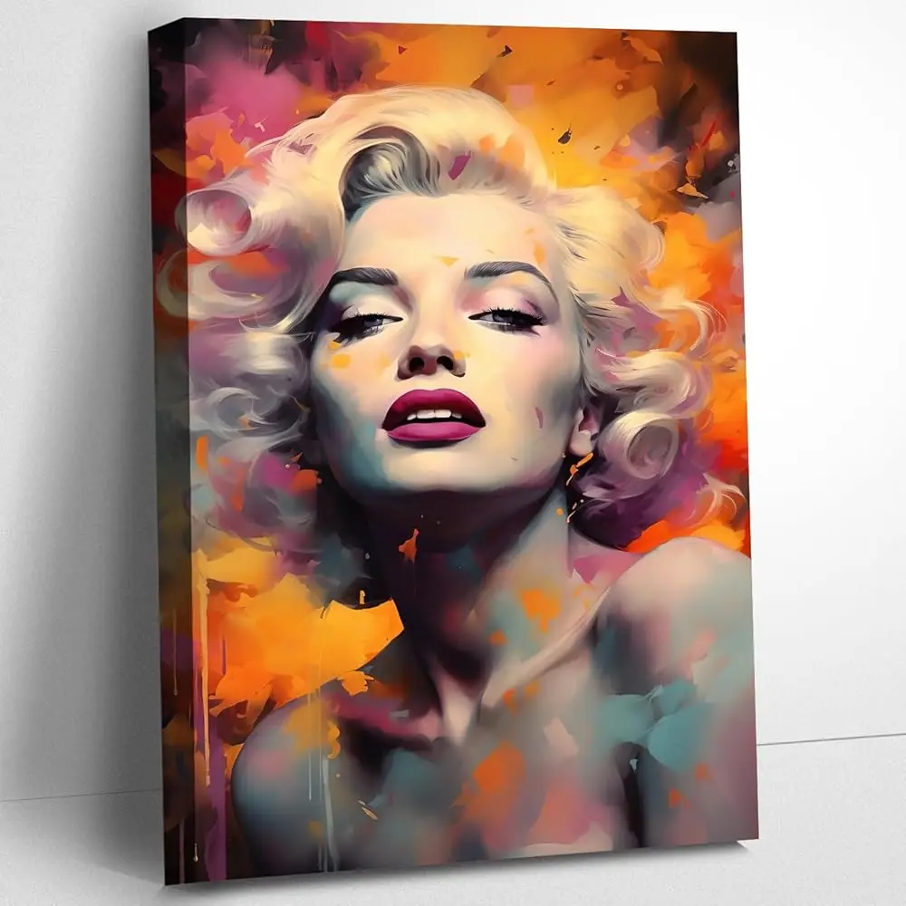 

- Marilyn Monroe Canvas Wall Art Home Decor Marilyn Monroe Colorful Portrait Picture Vintage Poster Paintings Print,Framed