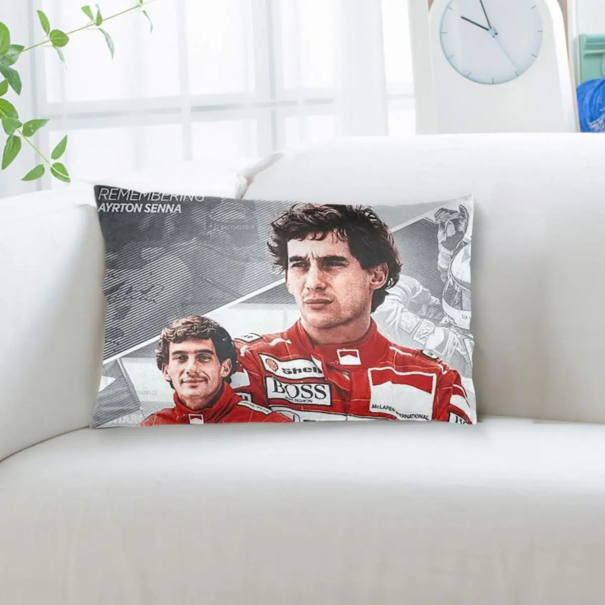Ayrton Senna Racing Cars Rectangle Pillowcase Cushion Cover Decor Bedroom Bed Home Comfort Throw Pillow