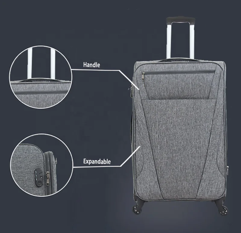 Anti Water Expandable Durable Large Ultra Lightweight Checked Suitcase with Rolling Spinner Wheels