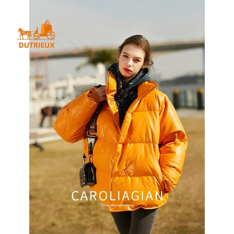 

New Winter Cotton Jacket for Women, Thickened High-end Luxury 90% White Duck Down Stand Collar Short Warm Down Jacket for Work