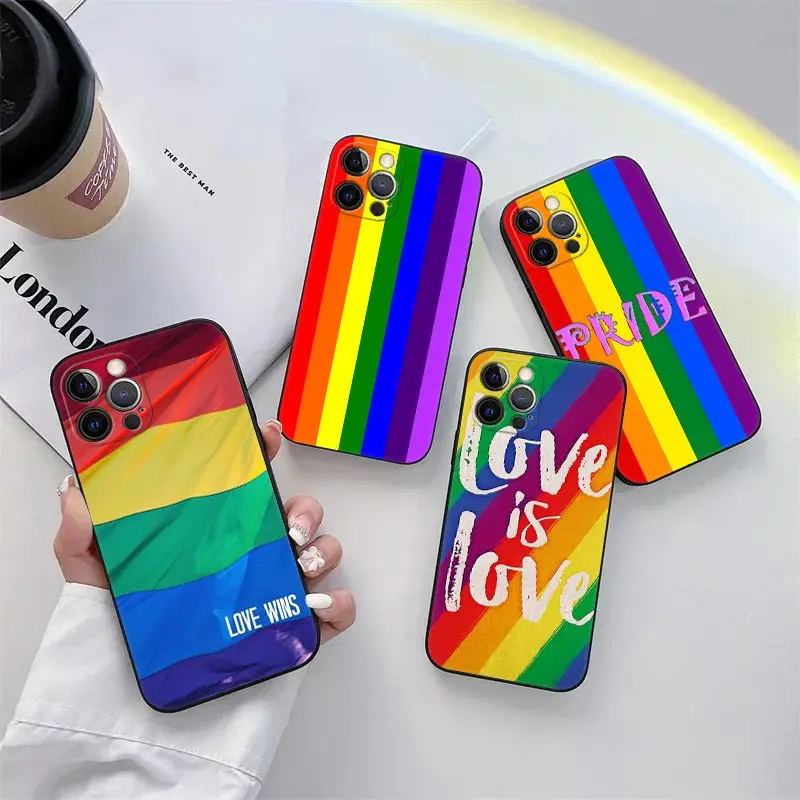 Gay Pride Flag lesbiche custodia per telefono LGBT per iPhone 11 15 Pro Max custodia Coque 14 Plus 13 Pro 12 X XS XR 7 8 SE 2020 TPU Soft Cover