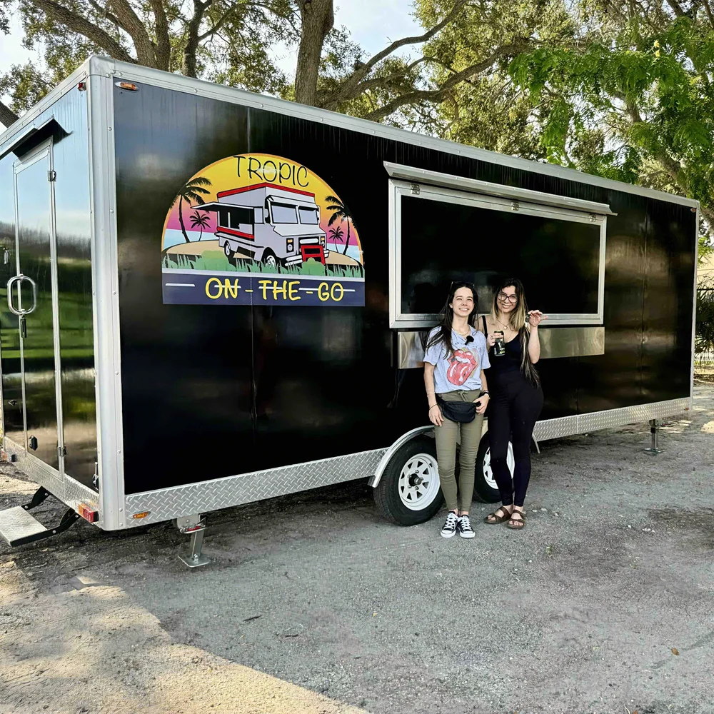 Mobile Food Trucks Supply Customized Towed Kitchen Pizza Snack Food Trailer with Equipment for Events