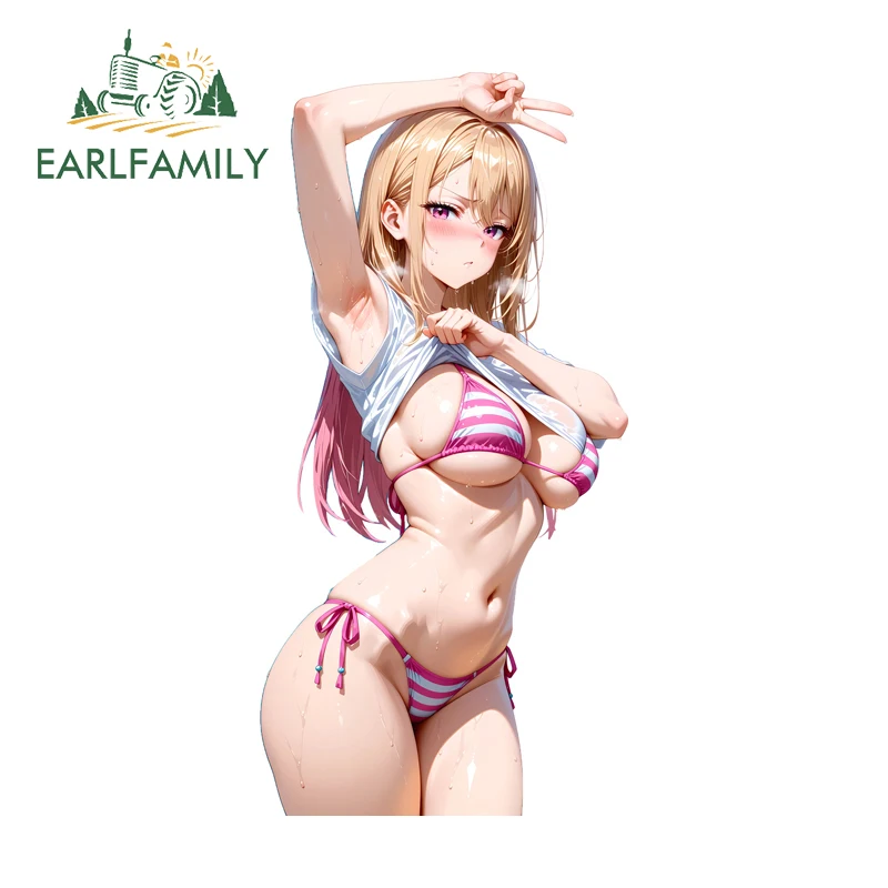 

EARLFAMILY Marin Kitagawa Kawaii Style Car Stickers Attractive Anime Aquaflask Helmet Decals Scratch-Proof Exterior Accessories